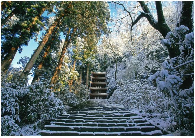 女人高野室生寺雪化粧の画像