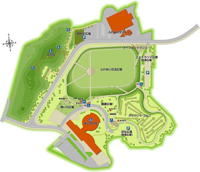 心の森総合福祉公園案内図（案内図をクリックすると大きい画像でみることができます）の画像