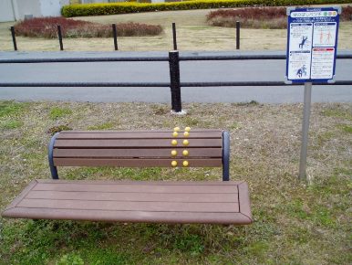 心の森背伸ばしベンチ