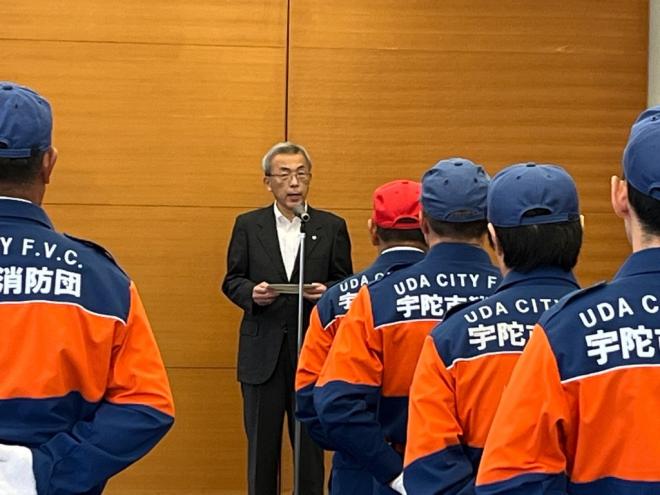榛原第2分団消防車両引渡式