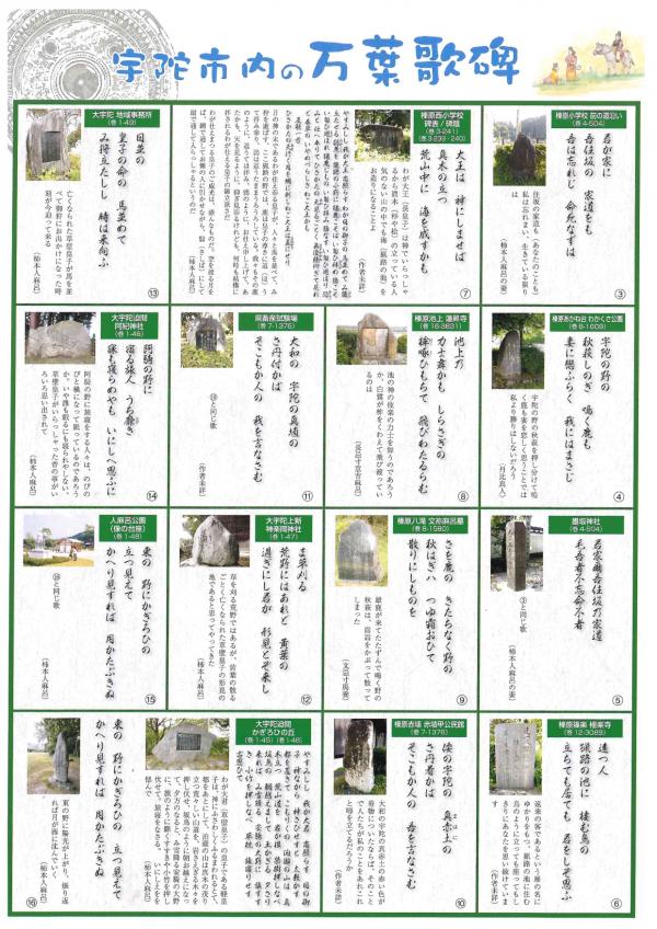 宇陀市内の万葉歌碑