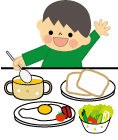 男の子がごはんを食べている画像