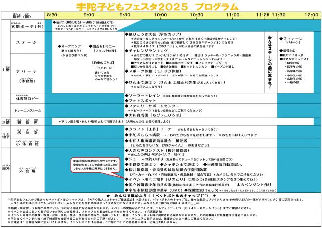 子どもフェスタチラシ裏面