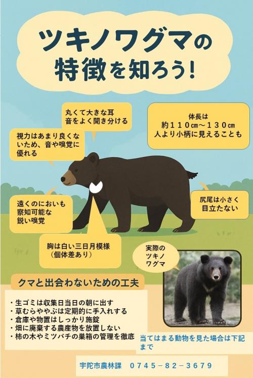 緊急】ツキノワグマの目撃情報について（5/29更新） - 宇陀市公式
